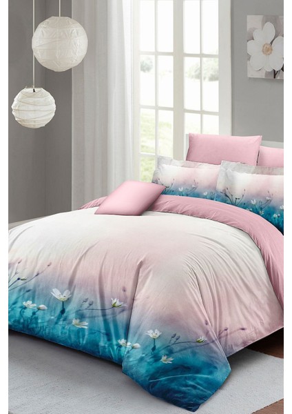 Çift Kişilik Lastikli Çarşaflı Pamuk Saten Soft Blue Luxury Nevresim Takımı fiyatları