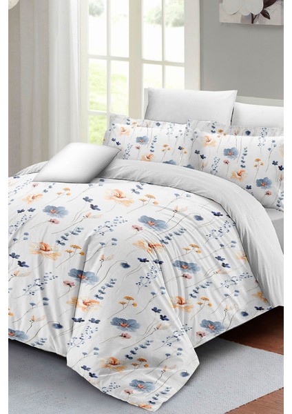 Çift Kişilik Lastikli Çarşaflı Pamuk Saten Soft Floral Luxury Nevresim Takımı fırsatları