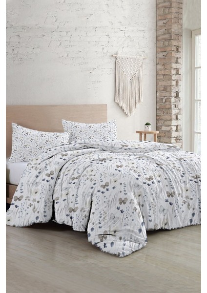 Çift Kişilik Lastikli Çarşaflı Pamuk Saten Butterfly Flower Luxury Nevresim Takımı fiyatları
