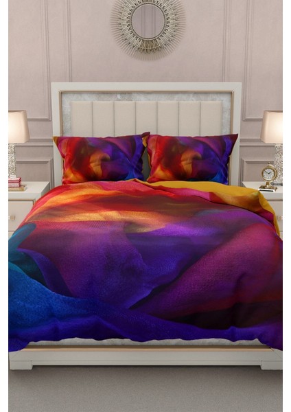 Lastikli Çarşaflı Pamuk Saten Çift Kişilik Paint Nevresim Takımı fiyatları