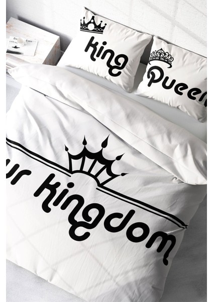 Çift Kişilik Lastikli Çarşaflı Pamuk Saten Kingdom Room Nevresim Takımı modelleri