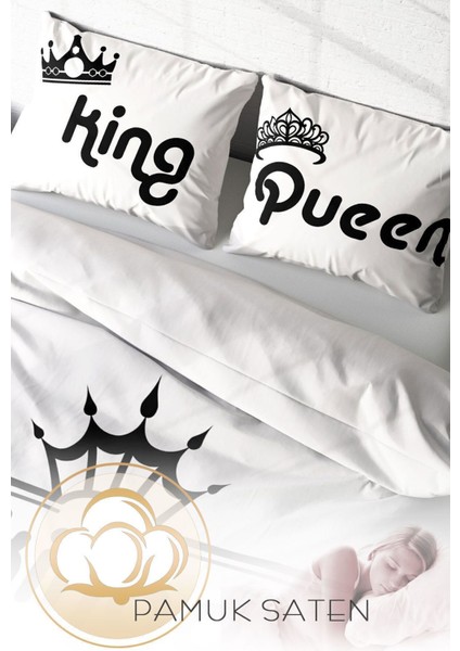 Çift Kişilik Lastikli Çarşaflı Pamuk Saten Kingdom Room Nevresim Takımı fırsatları
