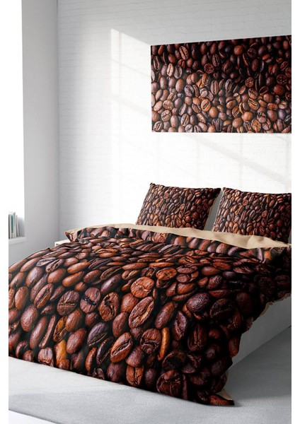 Çift Kişilik Lastikli Çarşaflı Pamuk Saten Coffee Duvet Nevresim Takımı fiyatları