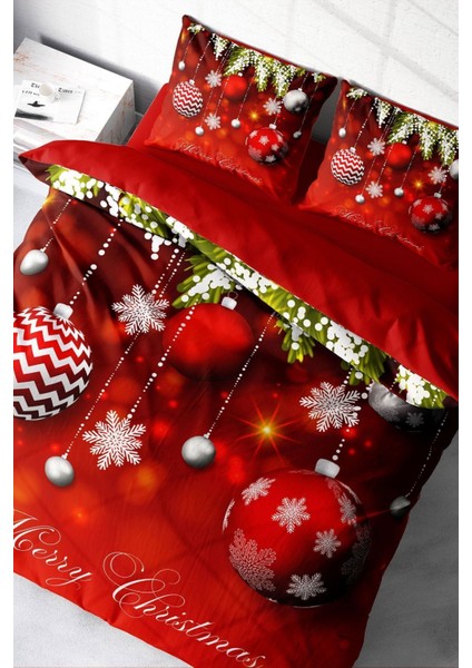 Çift Kişilik Sık Dokuma Pamuk Saten 3D Özel Tasarım Ny Balls Nevresim Takımı