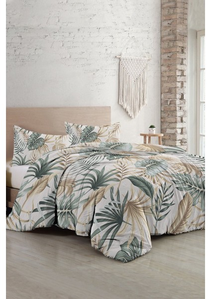 Botanik Palm Çift Kişilik 3D Pamuk Saten Nevresim Takımı modelleri