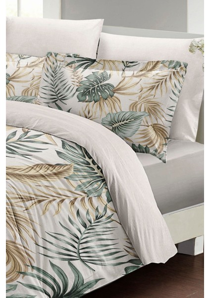 Botanik Palm Çift Kişilik 3D Pamuk Saten Nevresim Takımı fırsatları