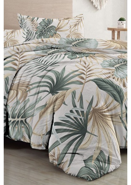 Botanik Palm Çift Kişilik 3D Pamuk Saten Nevresim Takımı indirimleri