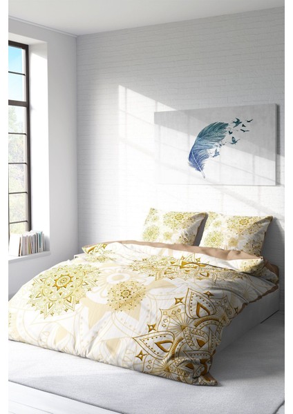 Çift Kişilik Lastikli Çarşaflı Pamuk Saten Gold Luxury Nevresim Takımı fiyatları