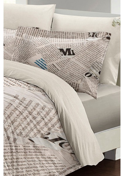 Çift Kişilik Sık Dokuma Pamuk Saten 3D Özel Tasarım Newspaper Nevresim Takımı modelleri