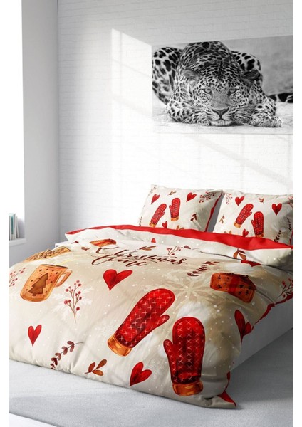 Yılbaşı (Lastikli Çarşaflı) Çift Kişilik Pamuk Saten Time Nevresim Takımı fiyatları