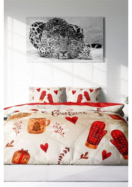 Yılbaşı (Lastikli Çarşaflı) Çift Kişilik Pamuk Saten Time Nevresim Takımı modelleri