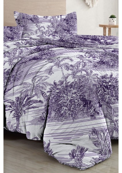 Çift Kişilik Lastikli Çarşaflı Pamuk Saten Tuval Koleksiyonu Tropical Nevresim Takımı fırsatları