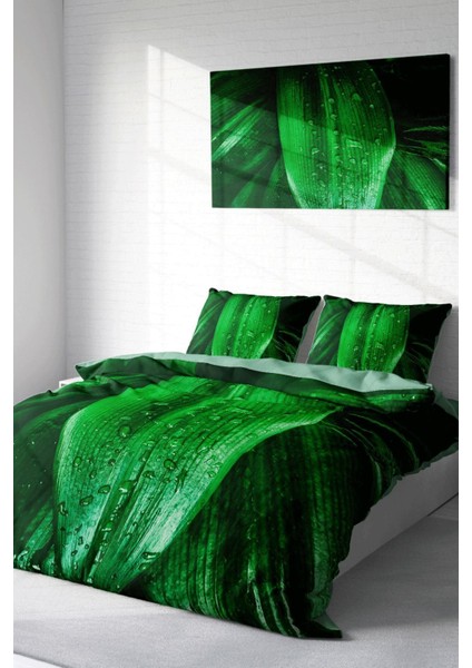 Doğal Pamuk Çift Kişilik 3D Digital Drop Leaf Nevresim Takımı fiyatları