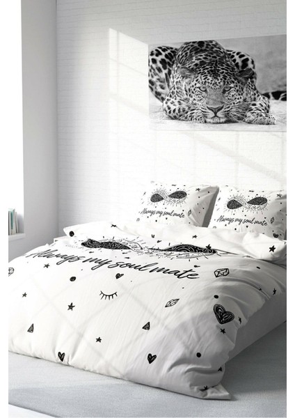 Çift Kişilik Sık Dokuma Pamuk Saten 3D Özel Tasarım Soul Mate Nevresim Takımı fiyatları