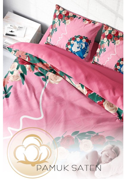 Çift Kişilik Sık Dokuma Pamuk Saten 3D Özel Tasarım Kadınlar Günü I Nevresim Takımı fırsatları