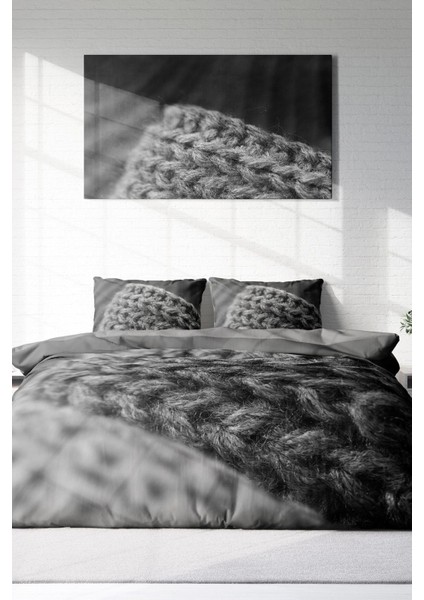 Çift Kişilik Sık Dokuma Pamuk Saten 3D Özel Tasarım Örgü2 Çarşafsız Nevresim Takımı modelleri