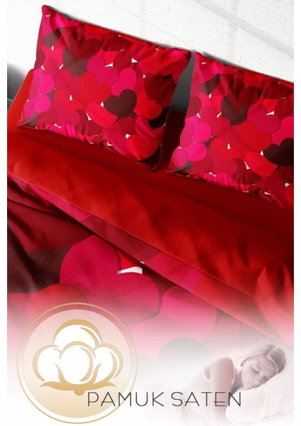 Doğal Pamuk Çift Kişilik 3D Digital Sevgililer Günü Iv Nevresim Takımı fırsatları