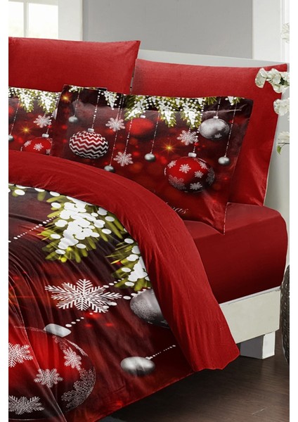 Yılbaşı (Lastikli Çarşaflı) Çift Kişilik Pamuk Saten Balls Nevresim Takımı fiyatları