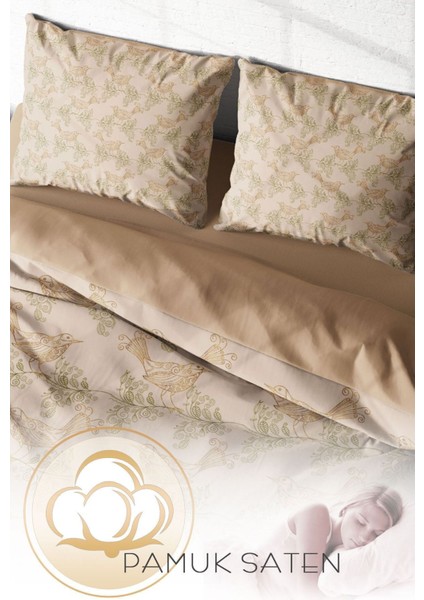 Doğal Pamuk Çift Kişilik 3D Digital Bird Desing Nevresim Takımı fırsatları