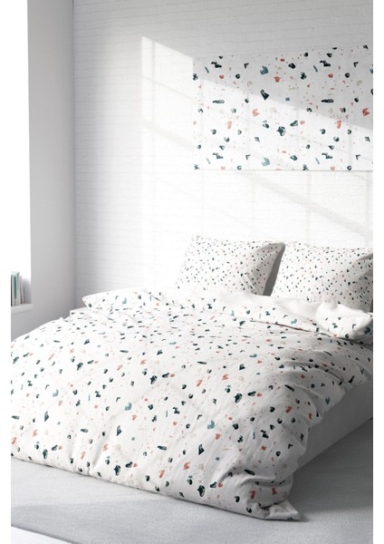 Çift Kişilik Sık Dokuma Pamuk Saten 3D Özel Tasarım Terrazzo Nevresim Takımı fiyatları