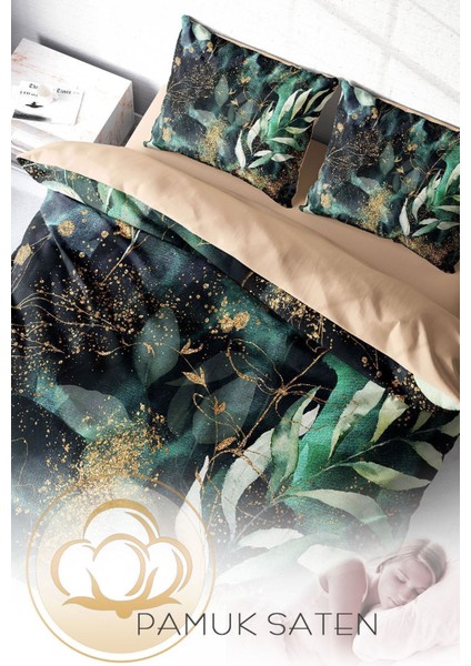 Çift Kişilik Sık Dokuma Pamuk Saten 3D Özel Tasarım Floral Watercolor Nevresim Takımı fırsatları