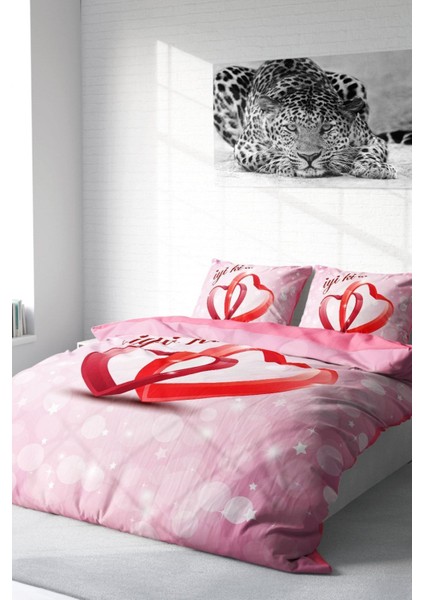 Çift Kişilik Sık Dokuma Pamuk Saten 3D Özel Tasarım Sevgililer Günü Nevresim Takımı modelleri