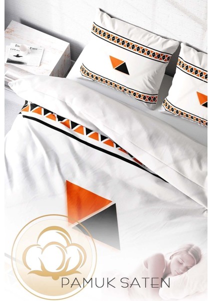 Doğal Pamuk Çift Kişilik 3D Digital Geo Nevresim Takımı fırsatları