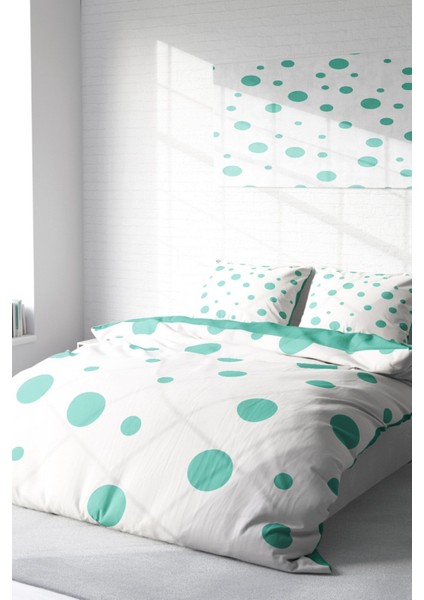 Doğal Pamuk Çift Kişilik 3D Digital Puantiye Nevresim Takımı fiyatları