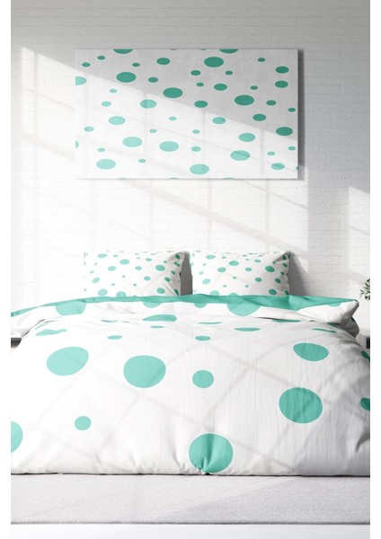 Doğal Pamuk Çift Kişilik 3D Digital Puantiye Nevresim Takımı modelleri