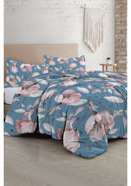 Pamuklu Çift Kişilik Natura Rose Blue Nevresim Takımı fiyatları