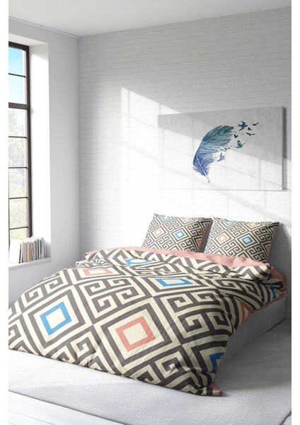 Çift Kişilik Sık Dokuma Pamuk Saten 3D Özel Tasarım Geometric Modern Nevresim Takımı fiyatları