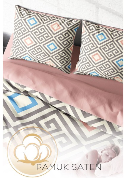Çift Kişilik Sık Dokuma Pamuk Saten 3D Özel Tasarım Geometric Modern Nevresim Takımı fırsatları
