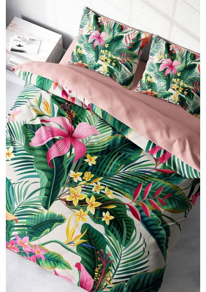 Doğal Pamuk Çift Kişilik 3D Digital Lily Nevresim Takımı