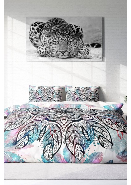 Doğal Pamuk Çift Kişilik 3D Digital Ethnic Mandala2 Nevresim Takımı modelleri