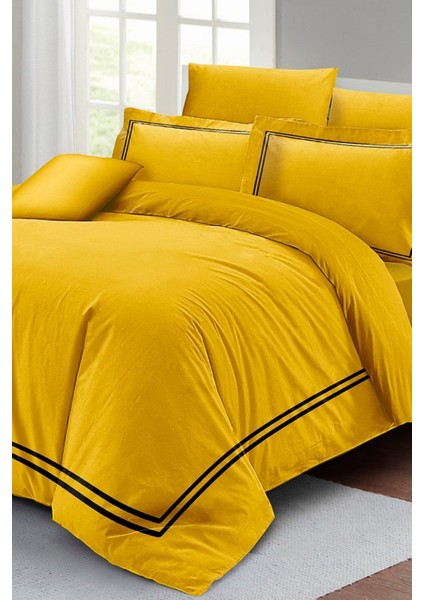 Çift Kişilik Özel Dokuma Luxury Pamuk Saten Sarı Nevresim Takımı fiyatları