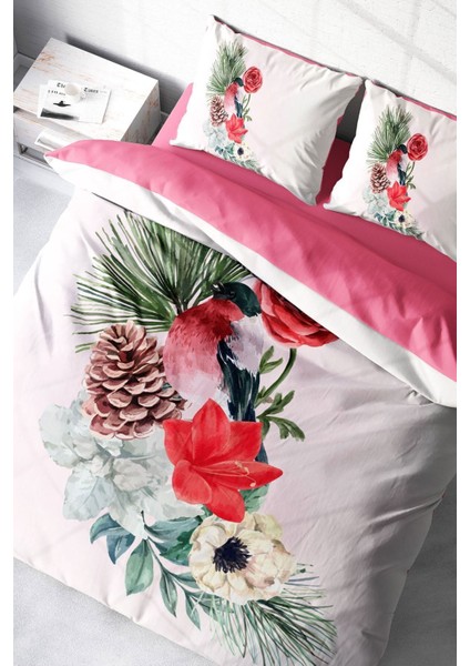 Doğal Pamuk Çift Kişilik 3D Digital Small Birdy Nevresim Takımı