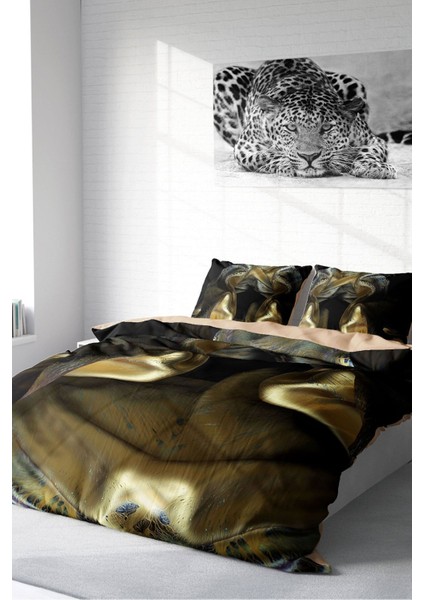Çift Kişilik Sık Dokuma Pamuk Saten 3D Özel Tasarım Gold Cover Nevresim Takımı fiyatları