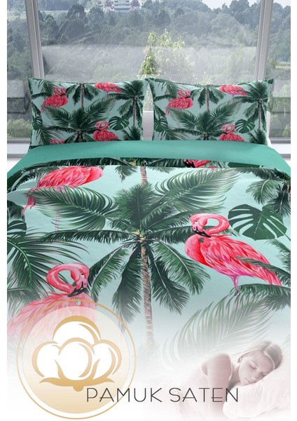 Flamingo Iı 3D Pamuk Saten Çift Kişilik Nevresim Seti Nevresim Takımı fırsatları