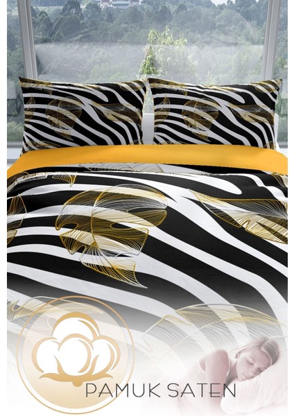 Zebra Feather 3D Pamuk Saten Çift Kişilik Nevresim Seti Nevresim Takımı fırsatları