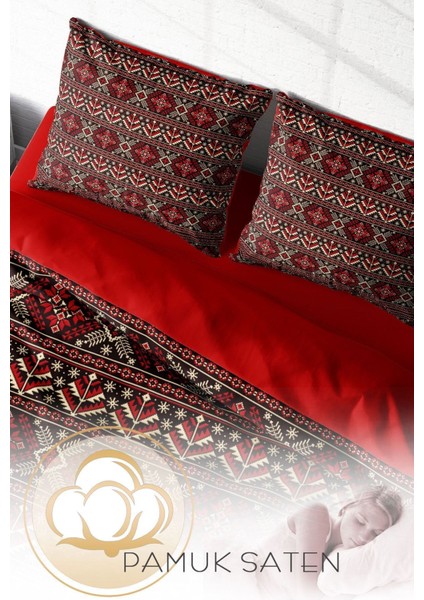 Doğal Pamuk Çift Kişilik 3D Digital Old Design Nevresim Takımı fırsatları