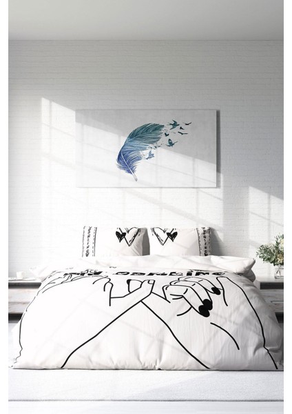 Doğal Pamuk Çift Kişilik 3D Digital Darling Nevresim Takımı modelleri