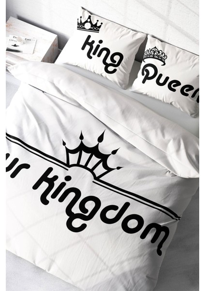 Doğal Pamuk Çift Kişilik 3D Digital Kingdom Room Nevresim Takımı