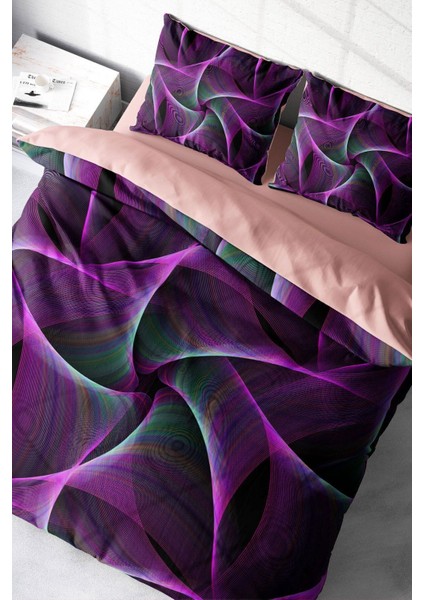 Doğal Pamuk Çift Kişilik 3D Digital Mandala 3 Nevresim Takımı