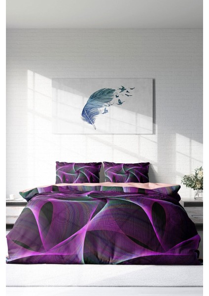 Doğal Pamuk Çift Kişilik 3D Digital Mandala 3 Nevresim Takımı modelleri