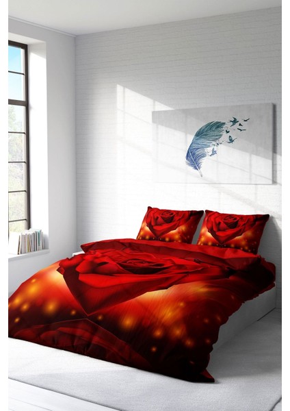 Doğal Pamuk Çift Kişilik 3D Digital Sevgililer Günü Vıı Nevresim Takımı fiyatları