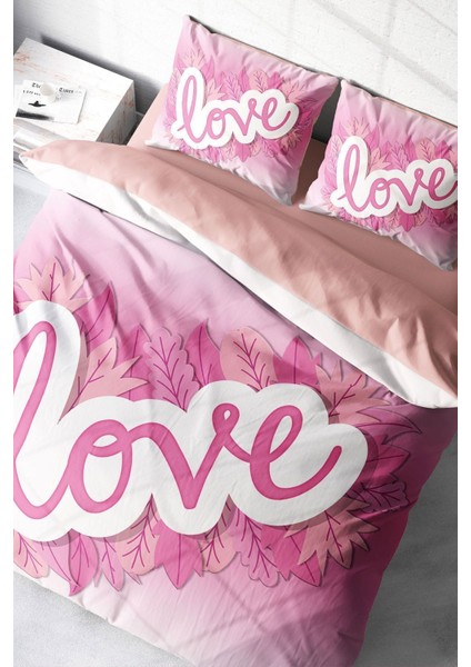 Çift Kişilik Sık Dokuma Pamuk Saten 3D Özel Tasarım Sevgililer Günü Ix Nevresim Takımı