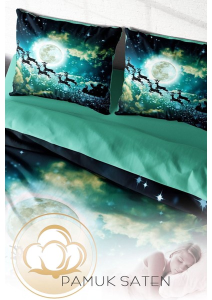Çift Kişilik Sık Dokuma Pamuk Saten 3D Özel Tasarım Ny Deer Nevresim Takımı fırsatları