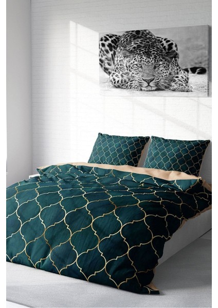 Çift Kişilik Sık Dokuma Pamuk Saten 3D Özel Tasarım Gold Line Moraccan Nevresim Takımı fiyatları