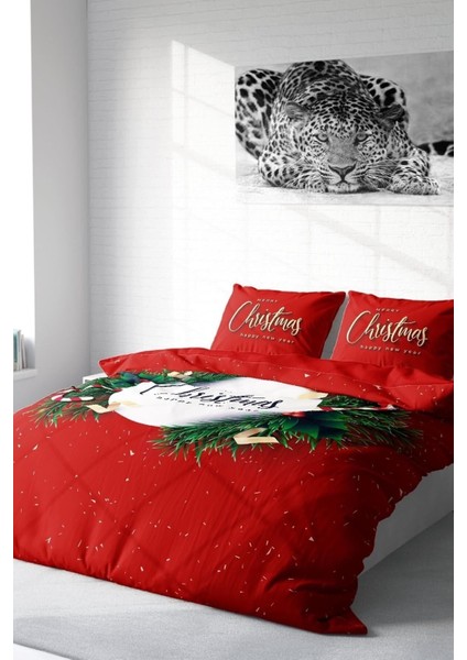 Yılbaşı (Lastikli Çarşaflı) Çift Kişilik Pamuk Saten Christmas Nevresim Takımı fiyatları