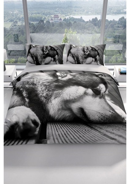 Wolfie 3D Pamuk Saten Çift Kişilik Nevresim Seti Nevresim Takımı fiyatları